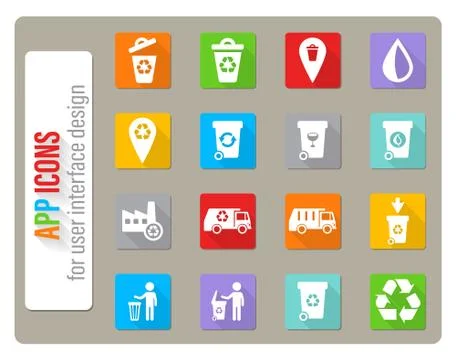 Garbage simply icons Stock Illustration