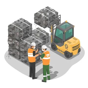 Garbage sorting and recycling management 스톡 일러스트