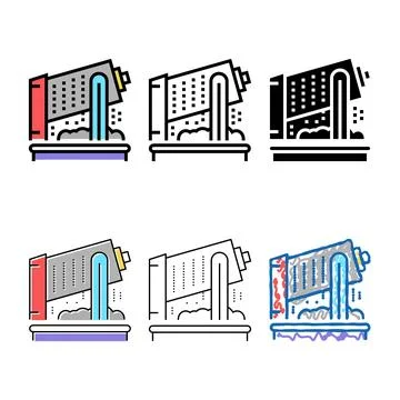 Garbage sorting equipment color designs icon vector Stock Illustration