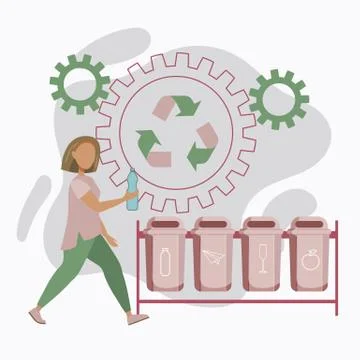 Garbage sorting Illustrazione stock