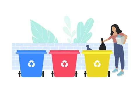 Garbage sorting Stock Illustration