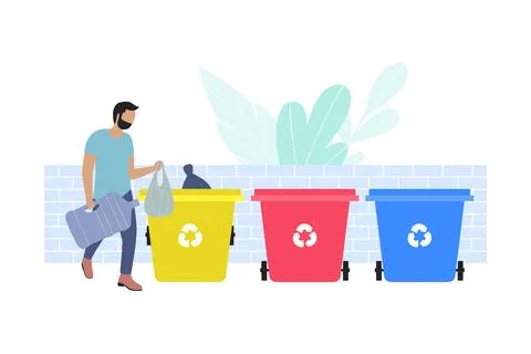 Garbage sorting Stock Illustration