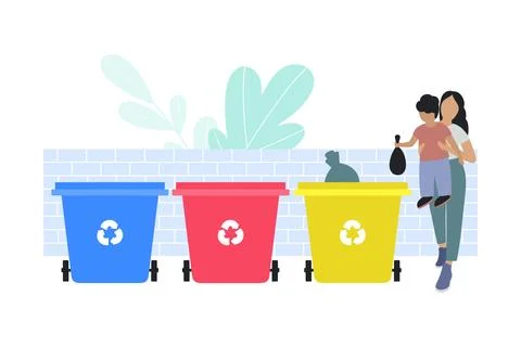 Garbage sorting Stock Illustration