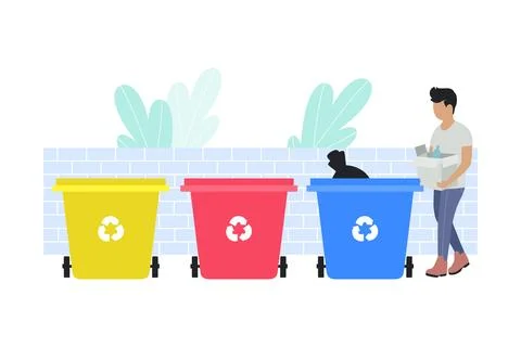 Garbage sorting Stock Illustration