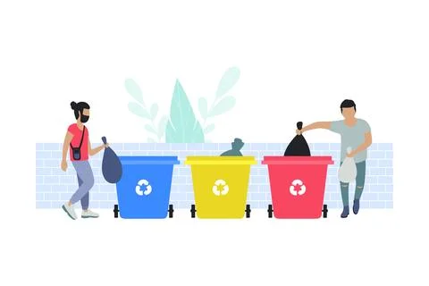 Garbage sorting Stock Illustration