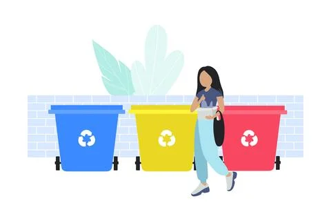 Garbage sorting Stock Illustration