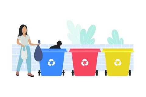 Garbage sorting Stock Illustration