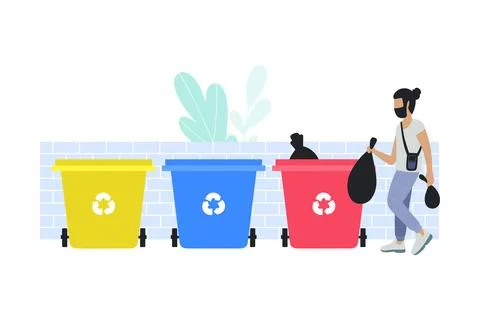 Garbage sorting Stock Illustration