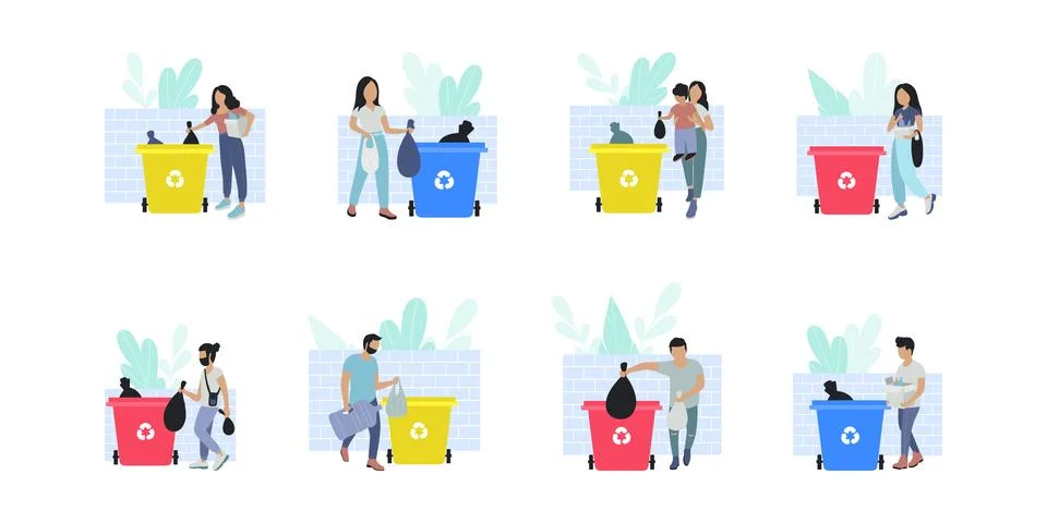 Garbage sorting Stock Illustration