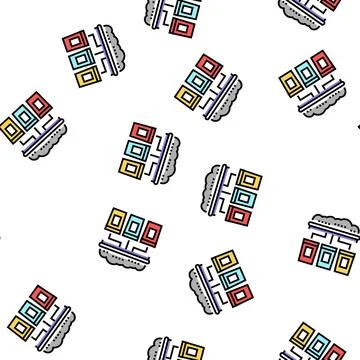 Garbage sorting machine vector seamless pattern 스톡 일러스트