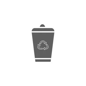 Garbage sorting recycling flat gray vector icon isolated. Ecology Stock Illustration