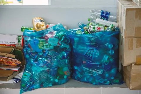 Garbage sorting for recycling Stock Photos