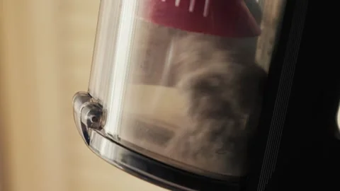 Garbage spinning in the vacuum cleaner container close-up. Stock Footage 302984877