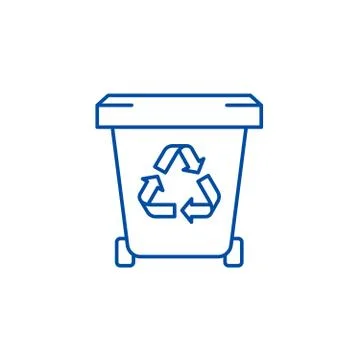 Garbage storage line icon concept. Garbage storage flat vector symbol, sign Stock Illustration