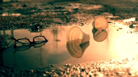 Garbage on street Stock Footage 102682350