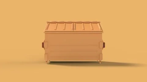 Garbage street outdoor city dumpster closed on solid background yellow colour 스톡 일러스트