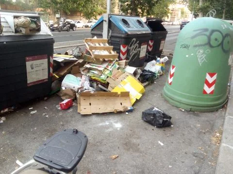 Garbage on the street. Stock Photos