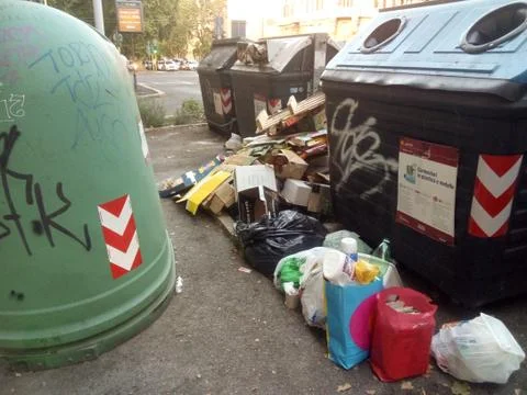 Garbage on the street. Stock Photos
