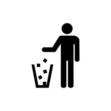 Garbage symbol. Do not litter sign. Trash icon. Logo on white background. Fla Stock Illustration