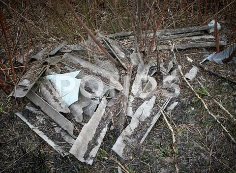 Garbage thrown by man in nature Stock Photos