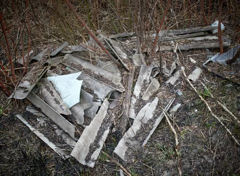 Garbage thrown by man in nature Stock Photos