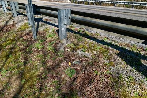 Garbage tossed alongside the road Stock Photos