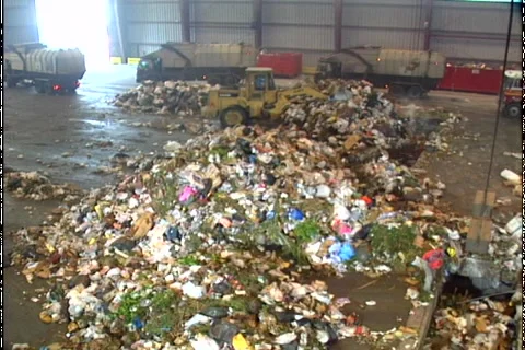 GARBAGE TRANSFER STATION Stock Footage 1052817