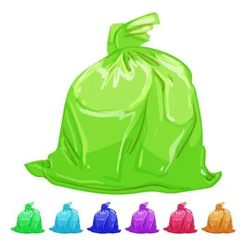 Garbage trash bag cartoon vector graphic Stock Illustration