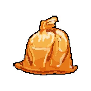Garbage trash bag pixel art vector illustration Stock Illustration