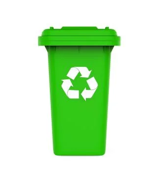Garbage Trash Bin with Recycle Symbol Illustrazione stock