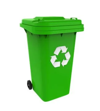 Garbage Trash Bin with Recycle Symbol Stock Illustration