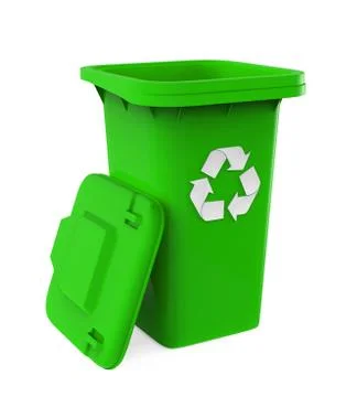 Garbage Trash Bin with Recycle Symbol Stock Illustration