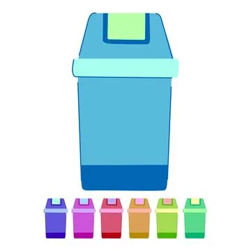 Garbage trash bin vector cartoon graphic Stock Illustration