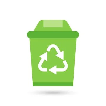 Garbage Trash can bin Icon. Eco Bio concept, recycling. Stock Illustration