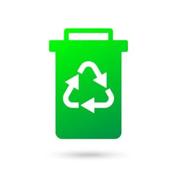 Garbage Trash can bin Icon. Eco Bio concept, recycling. Stock Illustration