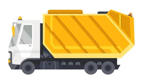 Garbage truck with auto loader. Collection and transportation of solid household Stock Illustration
