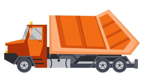 Garbage truck with auto loader. Collection and transportation of solid household Stock Illustration