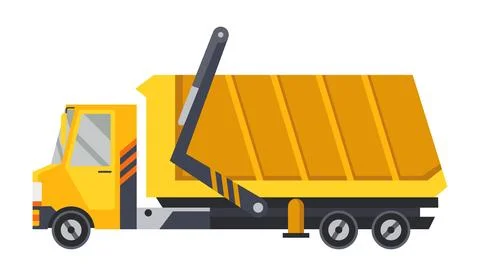 Garbage truck with auto loader. Collection and transportation of solid household Stock Illustration