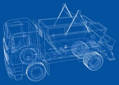 Garbage truck concept. Vector Illustrazione stock