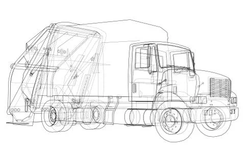 Garbage truck concept. Vector Stock Illustration
