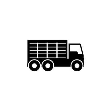 Garbage Truck Flat Vector Icon Stock Illustration