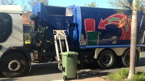 Garbage Truck Stock Footage 34253863