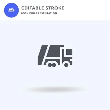 Garbage Truck icon vector, filled flat sign, solid pictogram isolated on whit Stock Illustration