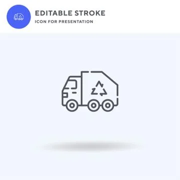 Garbage Truck icon vector, filled flat sign, solid pictogram isolated on white Stock Illustration
