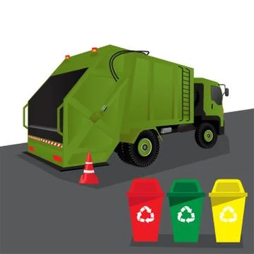 Garbage Truck Stock Illustration