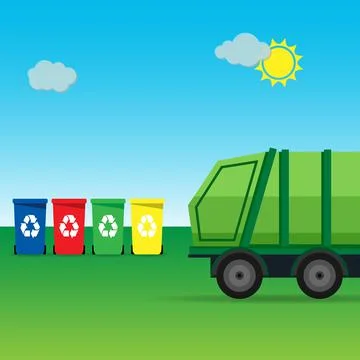 Garbage truck Stock Illustration