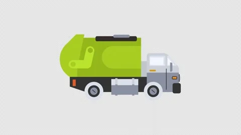 Garbage truck moving forward animation transparent background 動画素材 332717483