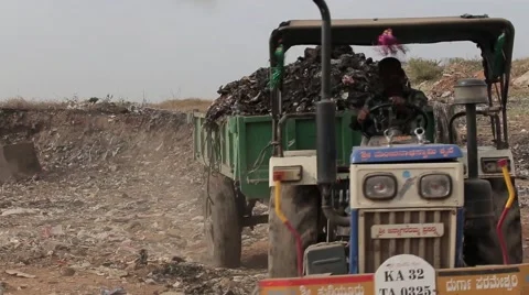 Garbage Truck passing through the dump Stock-Footage 55441474