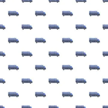 Garbage truck seamless pattern for waste management graphics Stock Illustration