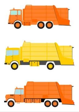 Garbage truck set. Stock Illustration